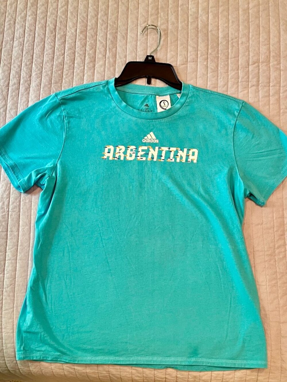 Adidas Unisex FIFA 2022 World Cup Argentina Tshirt - blue, size M, like new